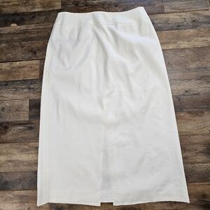 Talbots White Linen Blend Pencil Skirt Plus Size 18 Classic Lined Workwear